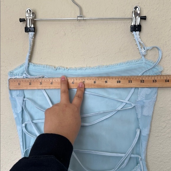 HOUSE OF CB 'Joan' Bluebell Lace Up Back Maxi Dress NWOT Size XS - Picture 7 of 16